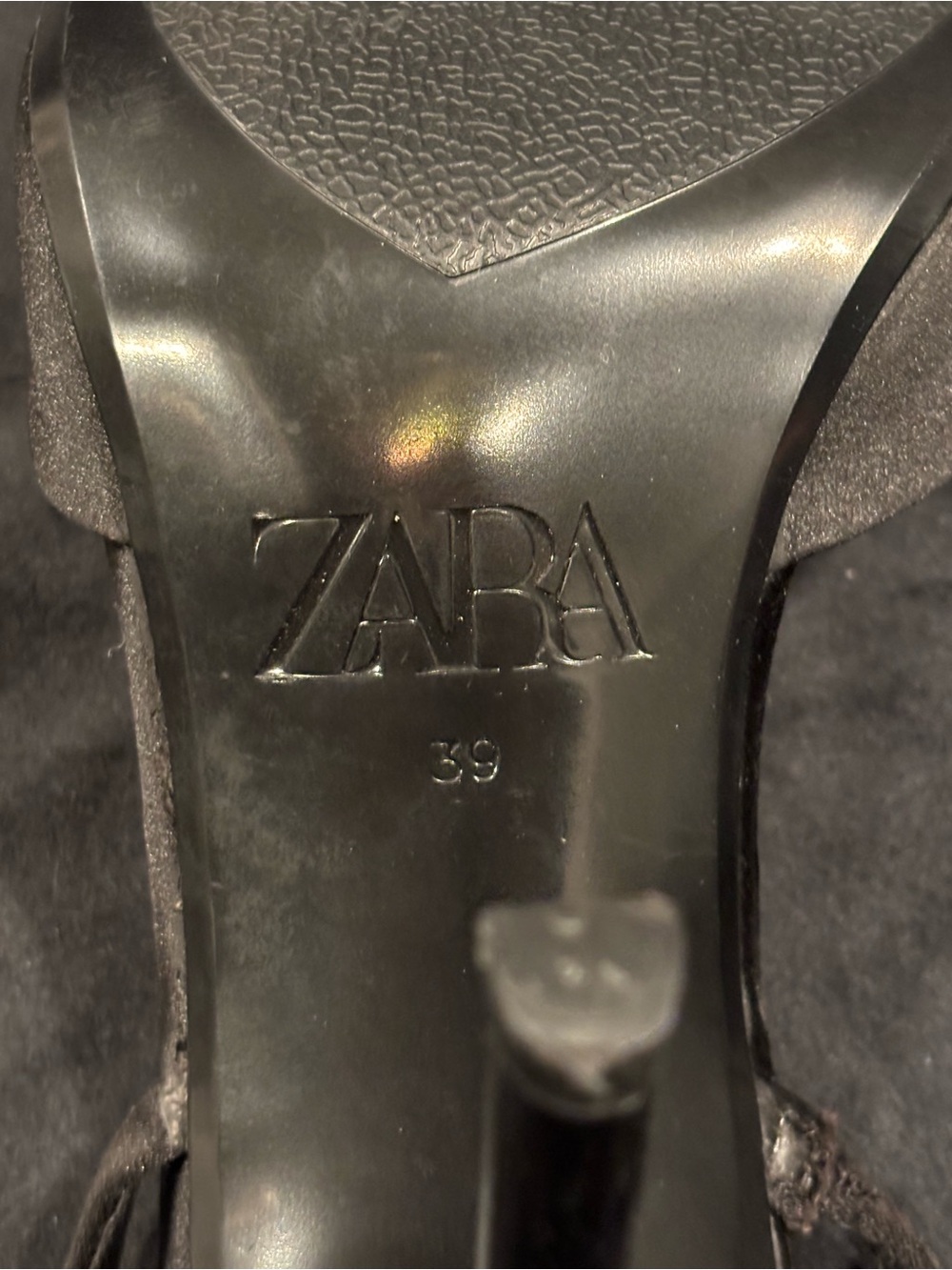Zara Black Pointed-Toe Slingback Heels with Bow - Picture 11 of 12